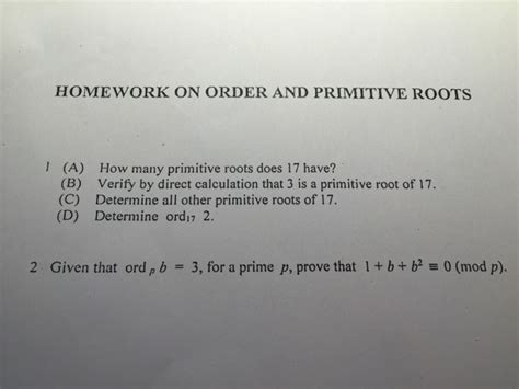 Solved How Many Primitive Roots Does 17 Have B Verity By