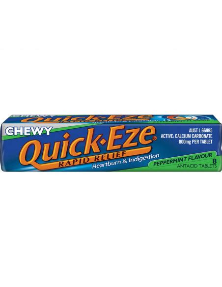 Quick Eze Antacids Peppermint Chewy 8 Pack Allys Basket Direct