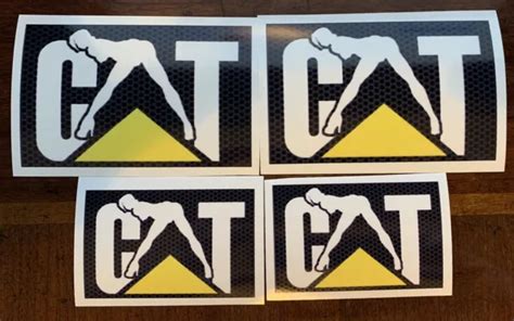 4 Caterpillar Cat Naughty Girl Waterproof Vinyl Stickers Lot Sexy