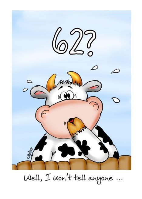 62nd Birthday Humorous Card With Surprised Cow Card Ad Sponsored