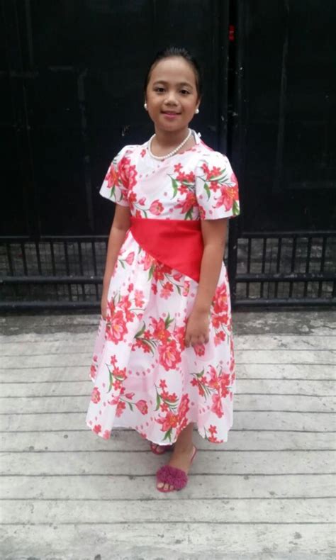 Kids Filipiniana Dress Floral Patadyong Philippine National