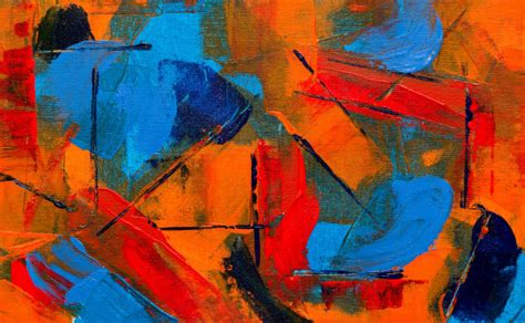 Free Images Modern Art Painting Blue Orange Red Acrylic Paint