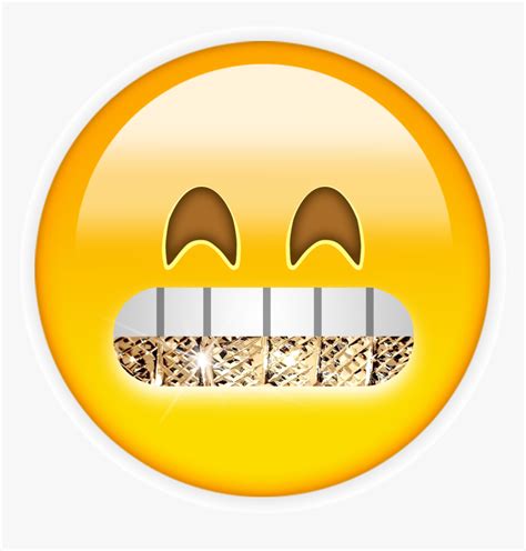 Transparent Gold Grillz Png Gold Teeth Iphone Emoji Png Download