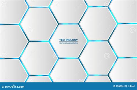 3d Hexagonal Technology Abstract White Background Stock Vector