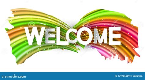 Welcome Text Banner Stock Vector Illustration Of Board 179786989
