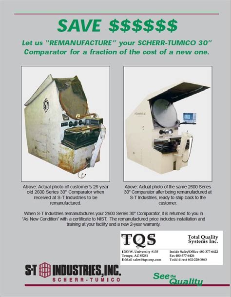 St Industries Optical Comparators Total Quality Systems
