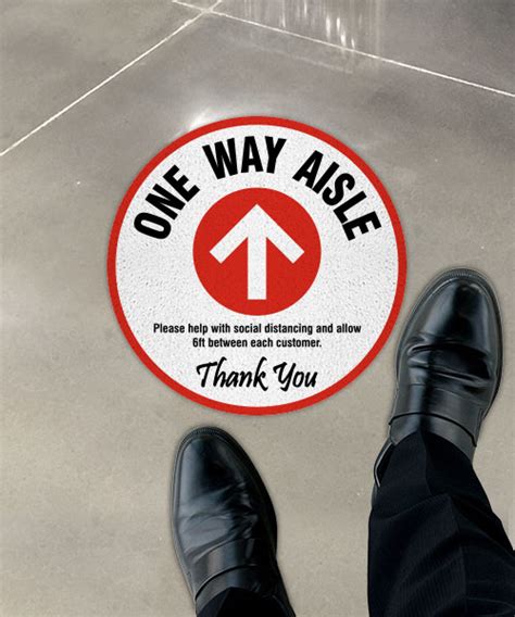 One Way Aisle Floor Sign D6049 By