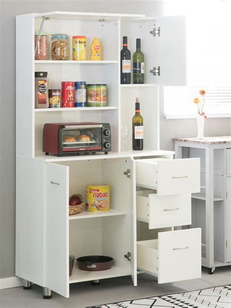 New Basicwise Kitchen Pantry Storage Cabinet With Doors And Shelves