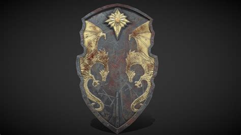 Medieval Dragon Shield Download Free 3d Model By