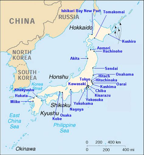 Map Of Japan Showing Yokosuka United States Map