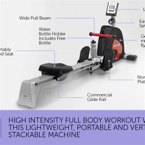Powertrain Magnetic Flywheel Rowing Machine Black After Treadmill