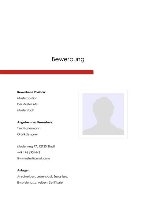 Im bewerbungsratgeber der bildungsbibel erhalten sie unter deckblatt für bewerbung schreiben weitere informationen zum aufbau sowie zur. Bewerbung: Deckblatt Muster Vorlage 1 | Lebenslauf Designs