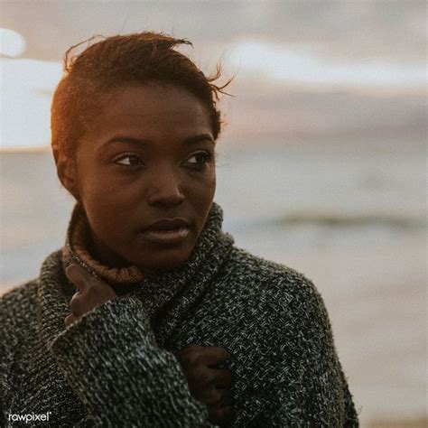 Black Woman At The Beach During Sunset Premium Image By Rawpixel Com