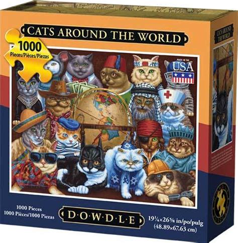 Cats Around The World 1000 Piece Jigsaw Puzzle Dowdle Tri M