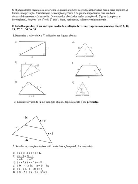 Coletanea De Exercicios Area E Volume Pdf Triângulo Geometria