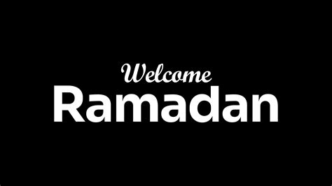 Welcome Ramadan Text Animation In White On Black Screen Background