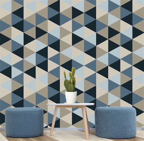 Free Download Geometric Removable Wallpaper Blue Navy Creams Self By