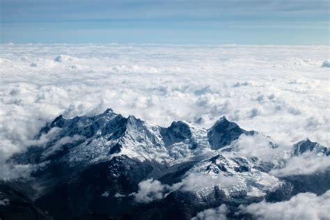 Snow Capped Mountain Mountains Snow Clouds Snowy Peak Hd Wallpaper