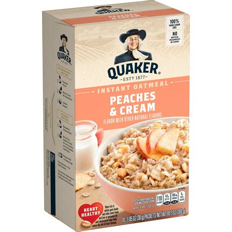 Quaker Instant Oatmeal Peaches And Cream 10 Packets