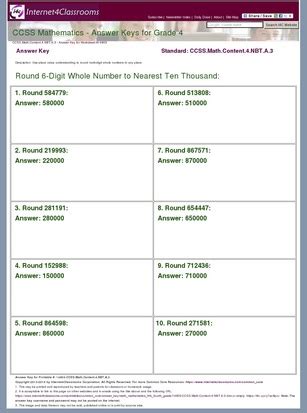 Corrected student notes and exit ticket answers in red ink. Answer Key For Zearn 4Th Grade / Answer Key Download ...