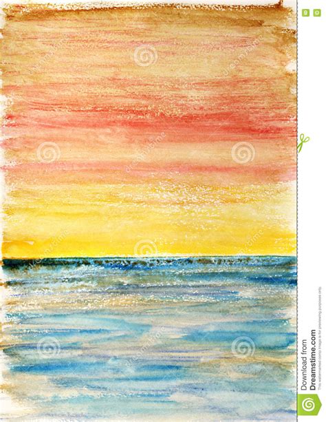 Seascape Abstract Watercolor Background Stock Photo Image Of