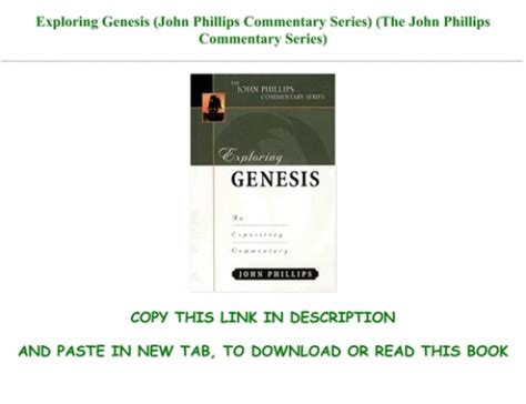 Download Exploring Genesis John Phillips Commentary Series The John Phillips Commentary