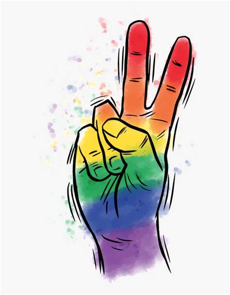 Rainbow Peace Sign Clip Art