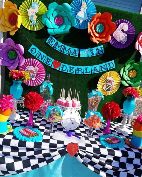 Dont Be Late To This Fun Alice In Wonderland 1st Birthday Party See