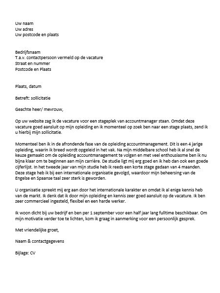 Voorbeeld Sollicitatiebrief