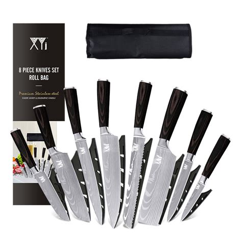Xyj Stainless Steel Kitchen Knives Set 8 Piece Chef Knife Set With