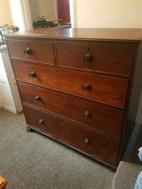 Beautiful walnut with brushed steel framing and pulls, some drawers. Extra large antique chest of drawers | in Ipswich, Suffolk ...