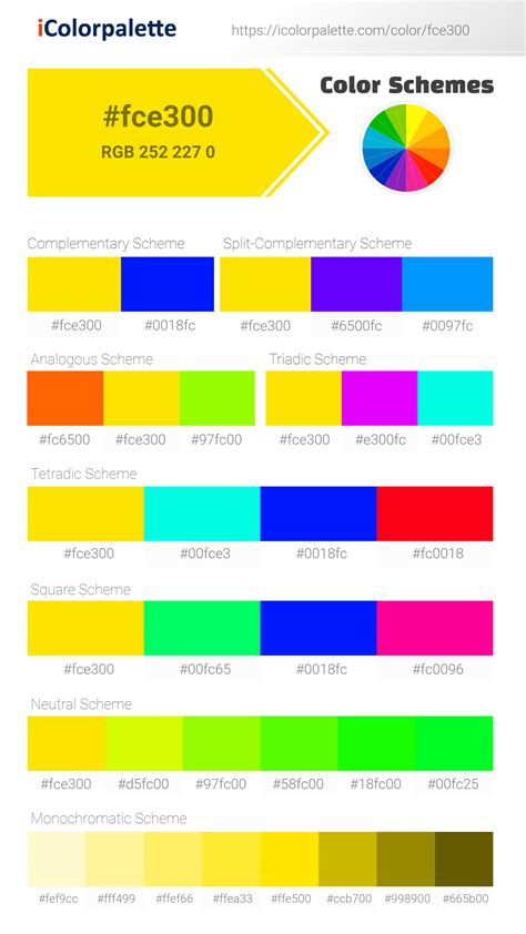 Pantone 102 C Color Hex Color Code Fce300 Information Hsl Rgb