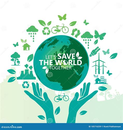 World Environment Concept Let S Save The World Together Vector
