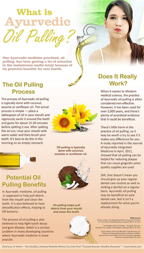 Learn More About Ayurvedic Oil Pulling Infographic Oil Pulling Ayurvedic Oil Coconut Oil