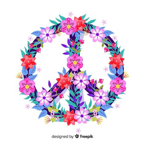 Free Vector Floral Peace Sign Background