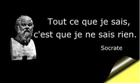 Tout Ce Que Je Sais C Est Que Je Ne Sais Rien Socrates But I Doubt He Said It In French