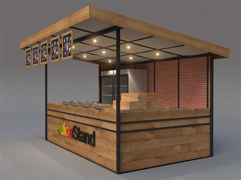 3d Model Juice Stand For Outdoor And Indoor Shopping Malls Coffee