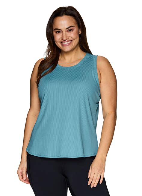 RBX Active Plus Size Women S Yoga Ribbed Tank Top Walmart Com