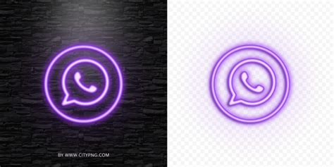 Hd Purple Neon Light Whatsapp Round Circle Logo Icon Png Citypng