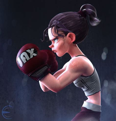 Fight Like A Girl By Erick Cazares Cartoon 3d Cgsociety Boxing