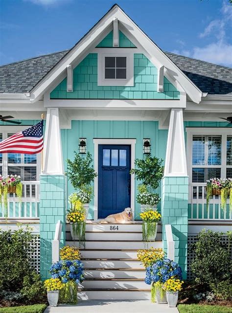 Ocean Beach Inspired Painted Houses And Homes In Blue Turquoise And Sea