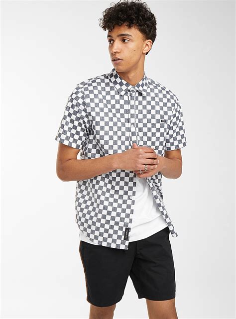 Faded Checkerboard Shirt Vans Shop Mens Check And Plaid Shirts