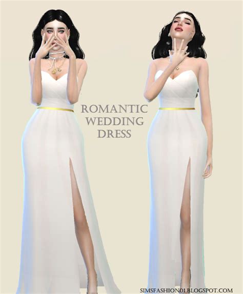 Sims Fashion01 Simsfashion01 Wedding Dress With Gold Belt The Sims
