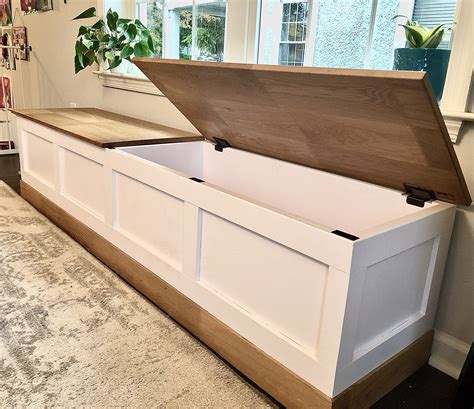 Storage Bench With Oak Trim And Lid Etsy