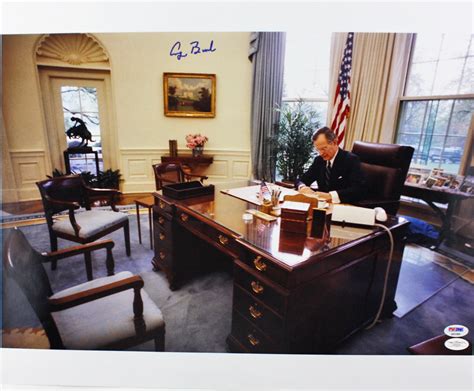 Nbc news goes to the archives to revisit president george w. Lot Detail - President George H.W. Bush Superb Signed 16 ...