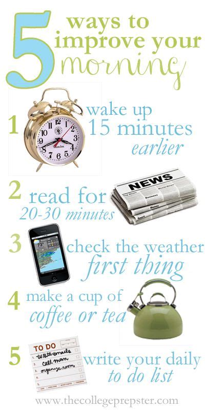 Productivity Daily Routine 5 Ways To Improve Your Morning Improve
