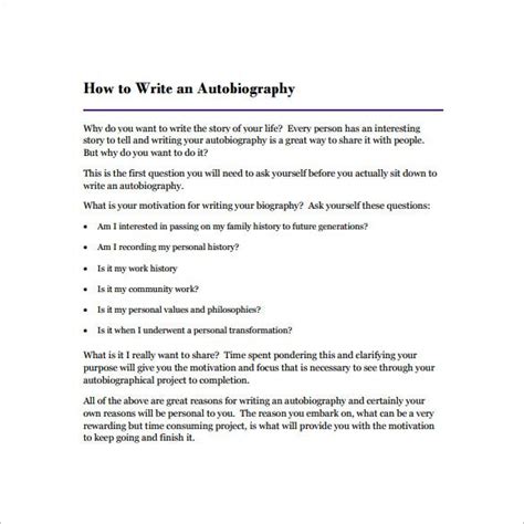 Why does a writer write an autobiography? 24+ Autobiography Outline Templates & Samples - DOC, PDF ...