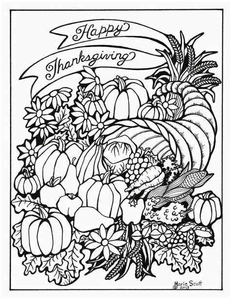 38 free thanksgiving coloring pages for adults colorist