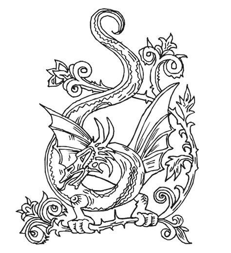 dragon printable coloring page