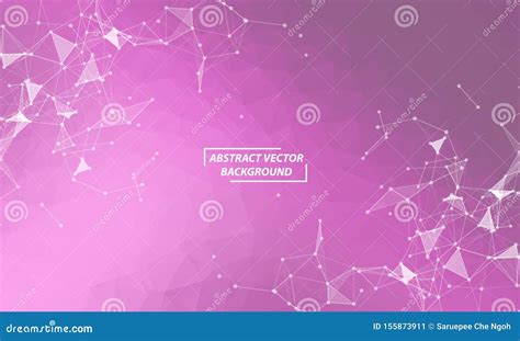 Abstract Purple Pink Polygonal Space Background With Connecting Dots